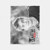 白黒の卒業ギア フリースブランケット (正面)