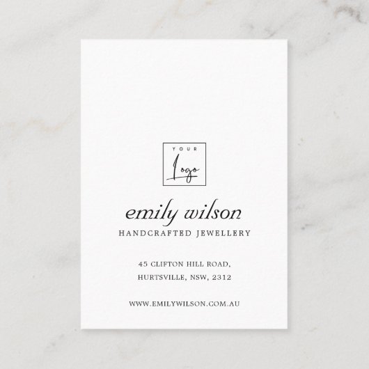 白黒の卒業ネックレスイヤリングカード プレイスカード (裏面)