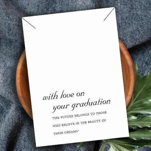 白黒の卒業ネックレス表示カード プレイスカード