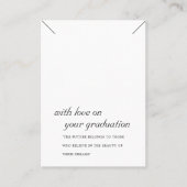 白黒の卒業ネックレス表示カード プレイスカード (正面)