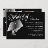 白黒の卒業パーティー招待状 招待状 (正面/裏面)