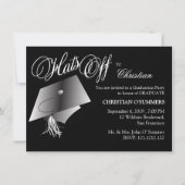 白黒の卒業パーティー招待状 招待状 (正面)