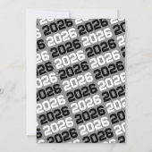 白黒の卒業モダン写真 招待状 (裏面)