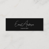 白黒の卒業モダン名エレガントカード スキニー名刺 (正面)