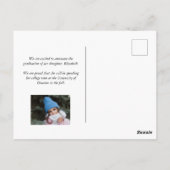 白黒の卒業写真の発表記事 ポストカード (裏面)