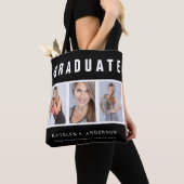 白黒の卒業写真コラージュのトートバッグ トートバッグ (クローズアップ)