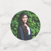 白黒の卒業写真パーソナライズされた コンフェッティ (スモール正面)