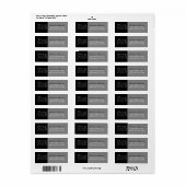 白黒の卒業差出人住所ラベル ラベル (フルシート)