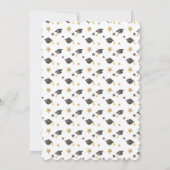 白黒の卒業年一覧リボン 招待状 (裏面)