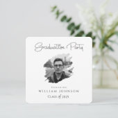 白黒の卒業式パーティー2025 招待状 (スタンド正面)