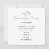 白黒の卒業式パーティー2025 招待状 (裏面)