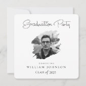 白黒の卒業式パーティー2025 招待状 (正面)