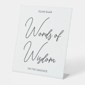 白黒の卒業式卓上看板 台座サイン (正面)