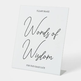 白黒の卒業式卓上看板 台座サイン