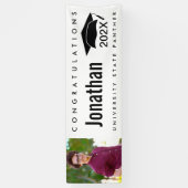 白黒の卒業式1枚フォトキャモダンップはっきりした 横断幕 (縦)