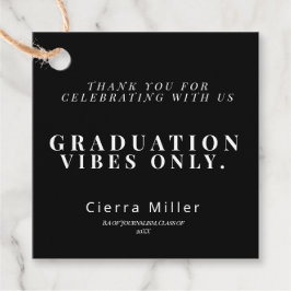 白黒の卒業生への感謝のみ フェイバータグ