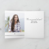 白黒の卒業生祝辞 カード (内部)