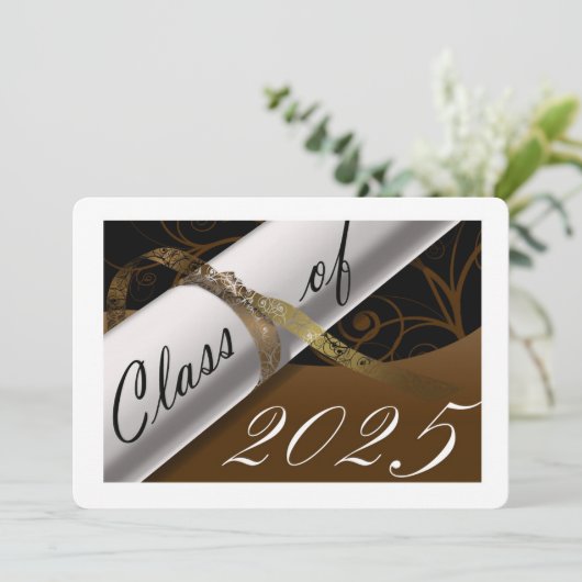 白黒の卒業発表 招待状 (スタンド正面)