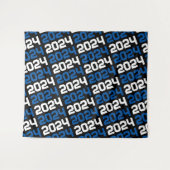 白黒の卒業背景 タペストリー (正面(横))