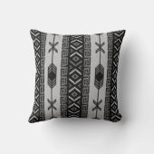 白黒の南西の部族模様アステカ クッション (裏面)