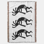 白黒の南西ココペリ スローブランケット (正面縦)