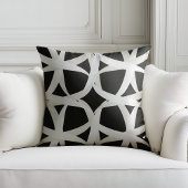 白黒の単色アクセントフローラ クッション