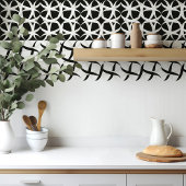 白黒の単色アクセントフローラ タイル