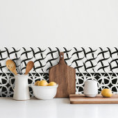 白黒の単色アクセントフローラ タイル