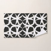 白黒の単色アクセントフローラ バスタオルセット (ハンドタオル)