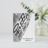 白黒の単語碑文アーキテクチャ ポストカード (スタンド正面)