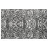 白黒の印象的な抽象芸術プリント ファブリック (ヤード)