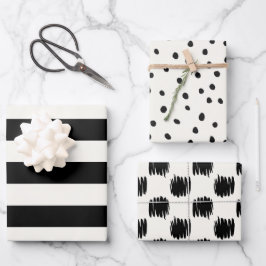 白黒の卵殻の模様 ラッピングペーパーシート