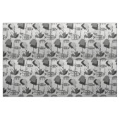 白黒の原子模様織物 ファブリック (ファットクウォーター)