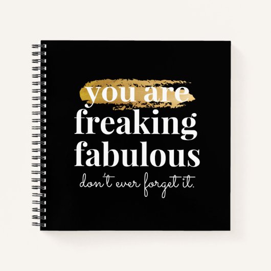 白黒の友人の素晴らし元気モダン出し ノートブック (正面)