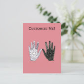 白黒の友情の手 ポストカード (スタンド正面)