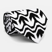 白黒の双方向波パターン ネクタイ (ロール)