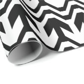 白黒の双方向波パターン ラッピングペーパー (ロールコーナー)