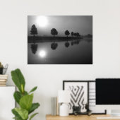 白黒の反射 ポスター (ホームオフィス)