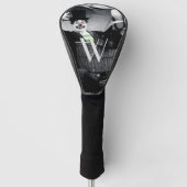 白黒の古いピエロの写真おっちょこちょいの ゴルフヘッドカバー (正面)