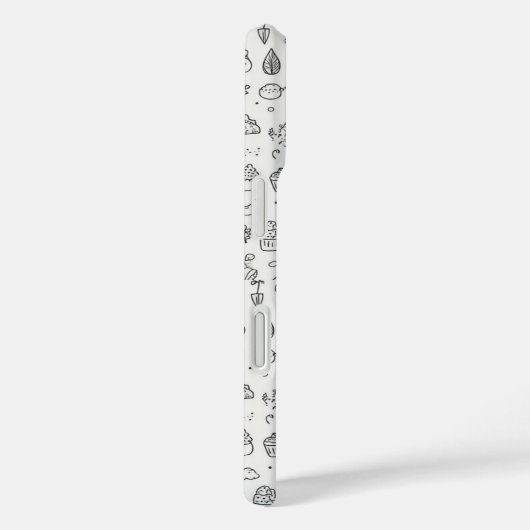 白黒の可愛い手描きドードル Case-Mate iPhoneケース (裏面 / 右)