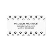 白黒の可愛い柄 ラベル (正面)