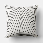 白黒の同心三角形パターン クッション (裏面)