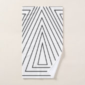 白黒の同心三角形パターン バスタオルセット (ハンドタオル)