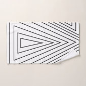 白黒の同心三角形パターン バスタオルセット (ハンドタオル)