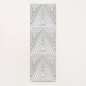 白黒の同心三角形パターン ヨガマット (裏面)