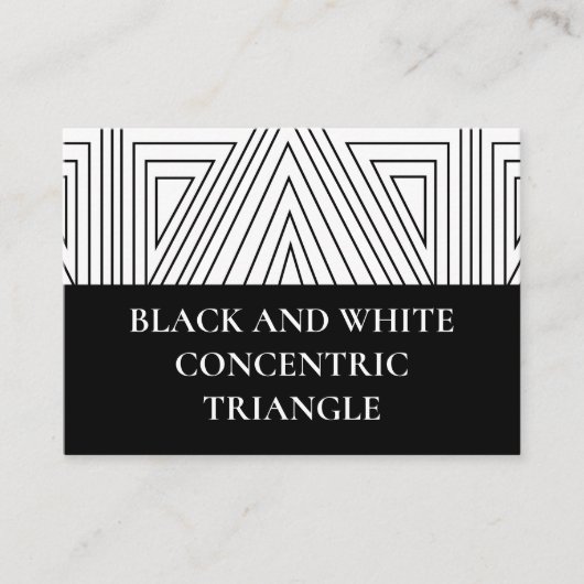 白黒の同心三角形パターン 名刺 (正面)