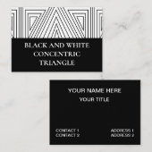 白黒の同心三角形パターン 名刺 (正面/裏面)