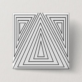 白黒の同心三角形パターン 缶バッジ