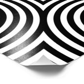 白黒の同心円パターン フォトプリント            (角)