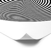 白黒の同心円催眠術 ポスター (角)